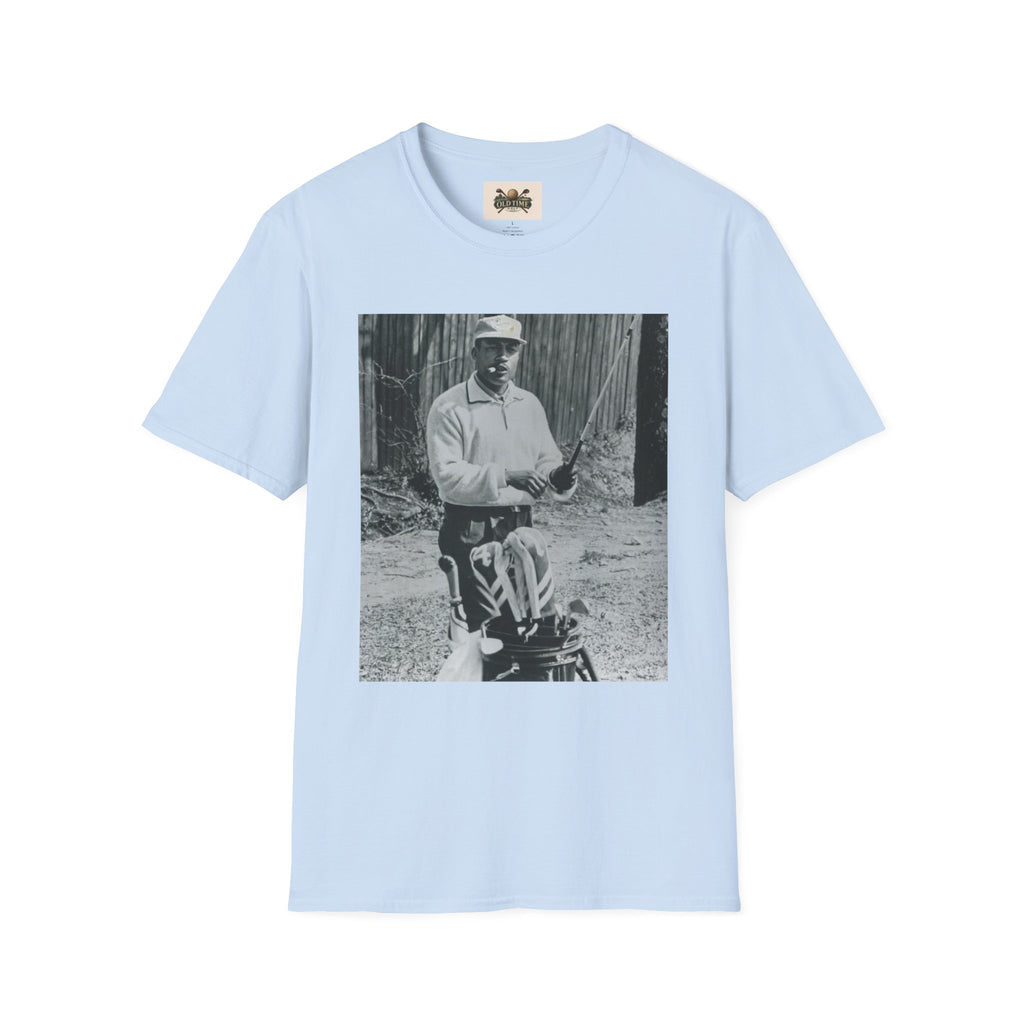 Vintage Golfer Photo T-Shirt – Retro Black & White Golf Portrait Tee