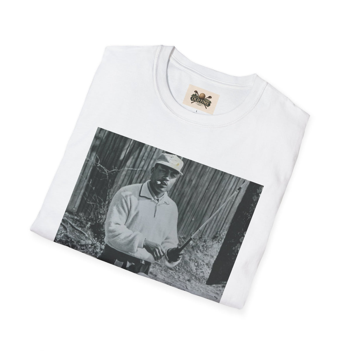 Vintage Golfer Photo T-Shirt – Retro Black & White Golf Portrait Tee