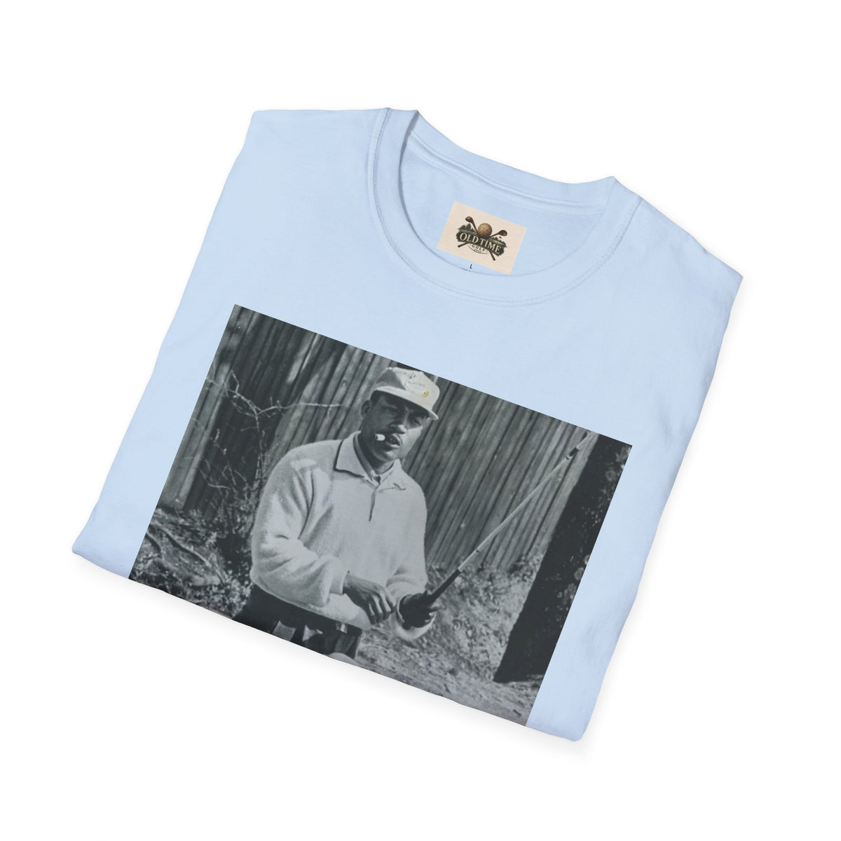 Vintage Golfer Photo T-Shirt – Retro Black & White Golf Portrait Tee