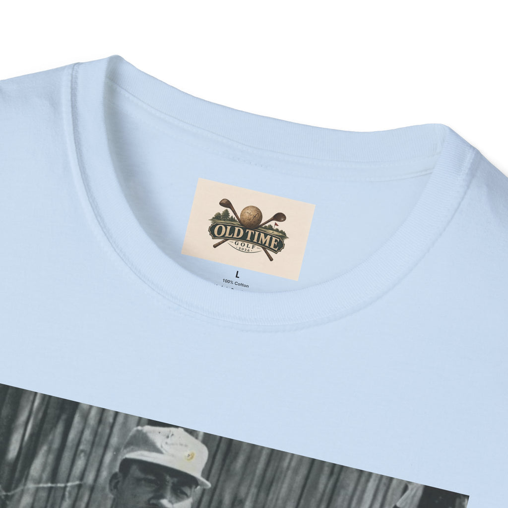 Vintage Golfer Photo T-Shirt – Retro Black & White Golf Portrait Tee