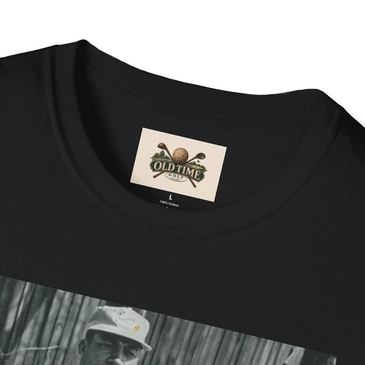 Vintage Golfer Photo T-Shirt – Retro Black & White Golf Portrait Tee