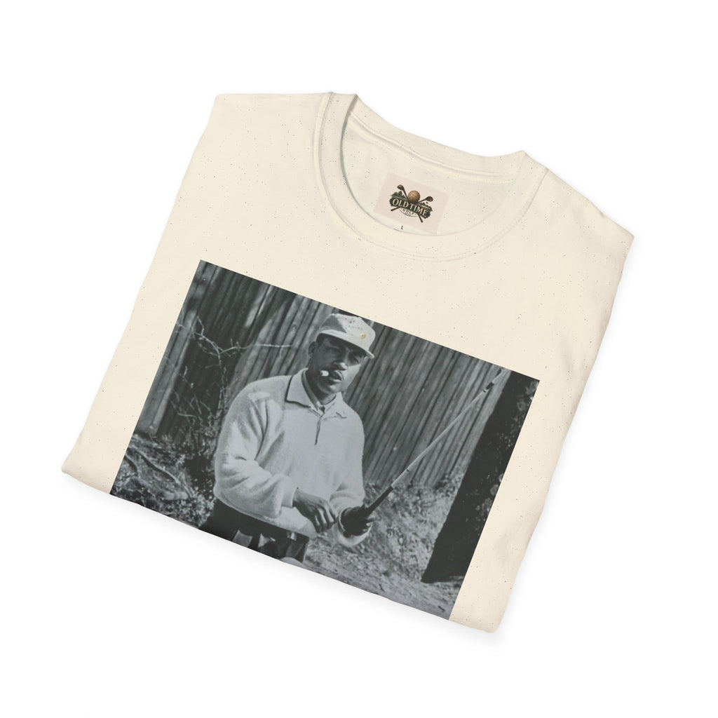 Vintage Golfer Photo T-Shirt – Retro Black & White Golf Portrait Tee