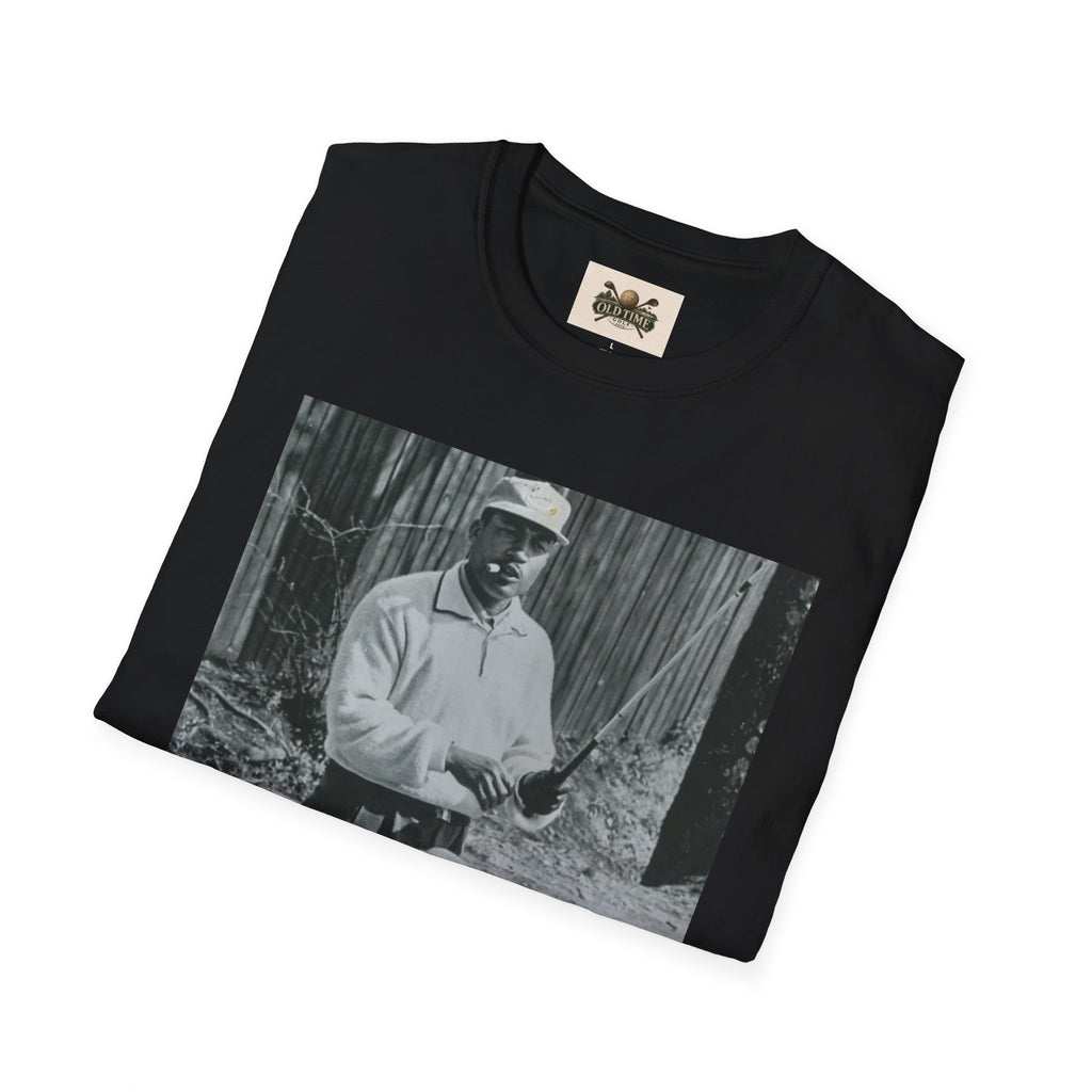 Vintage Golfer Photo T-Shirt – Retro Black & White Golf Portrait Tee