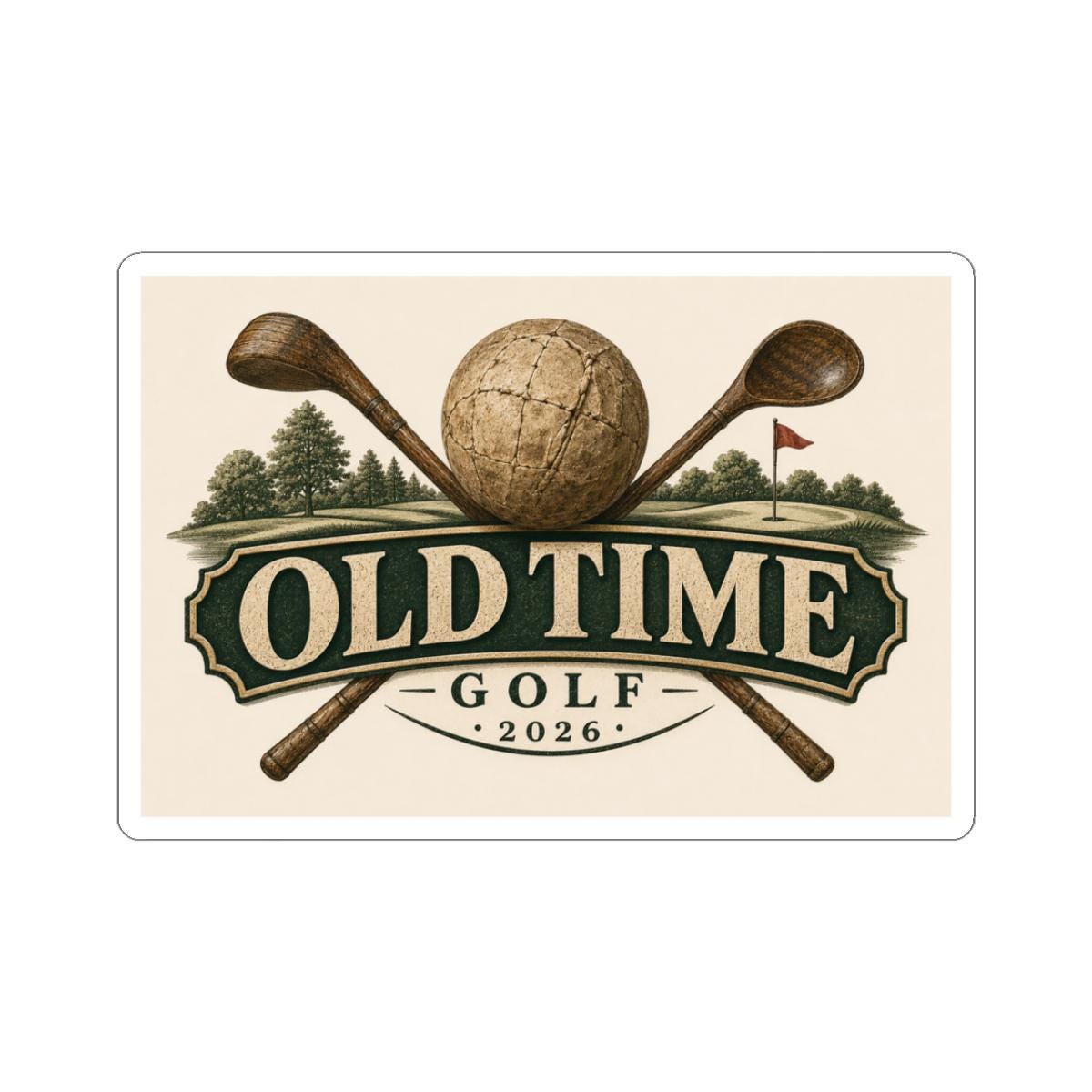 old time golf sticker